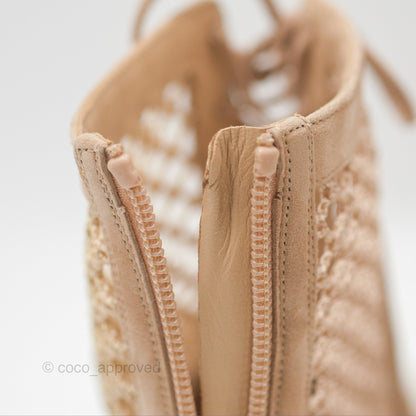 Dior Naughtily-D Ankle Boots Nude Suede Size 37