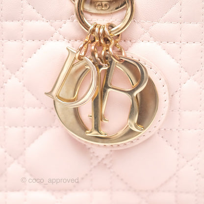 Christian Dior Medium Lady Dior Pink Lambskin Gold Hardware