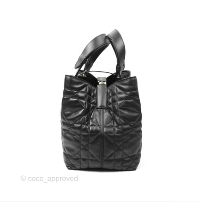 Dior Medium Toujours Bag Black Macrocannage Calfskin