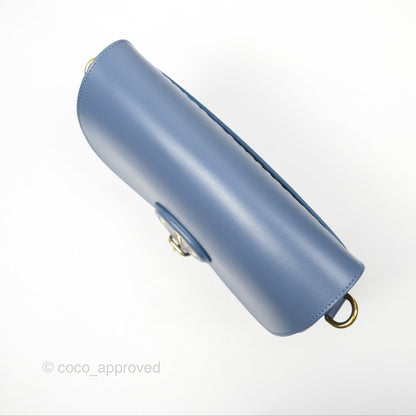 Christian Dior Medium Bobby Bag Blue Calfskin Gold Hardware