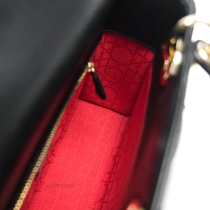 Christian Dior Lambskin My ABCDior Lady Dior Black Gold Hardware