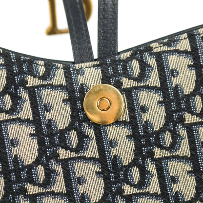 Christian Dior Saddle Chain Pouch Navy Oblique Jacquard