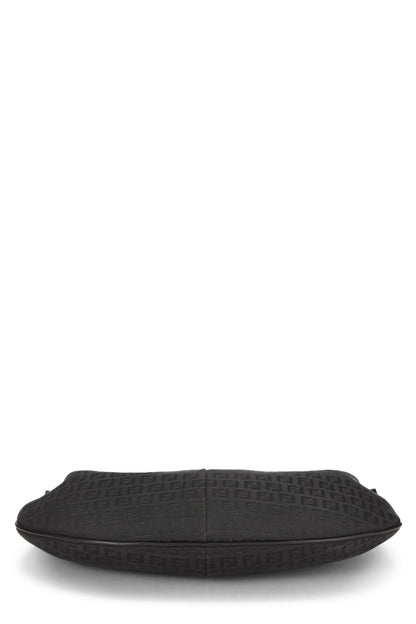 Fendi,  Black Zucchino Canvas Hobo Bag, Black