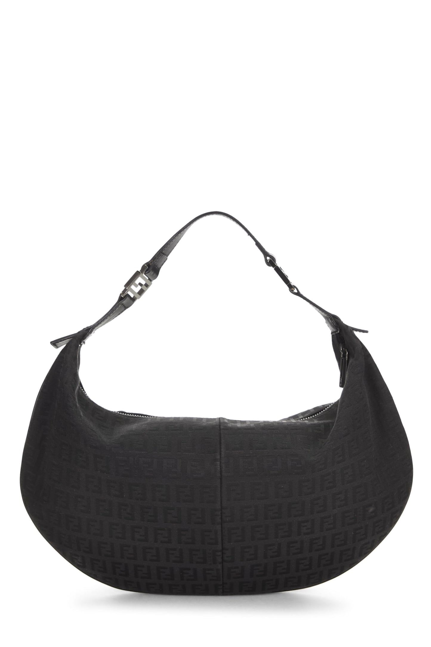 Fendi,  Black Zucchino Canvas Hobo Bag, Black
