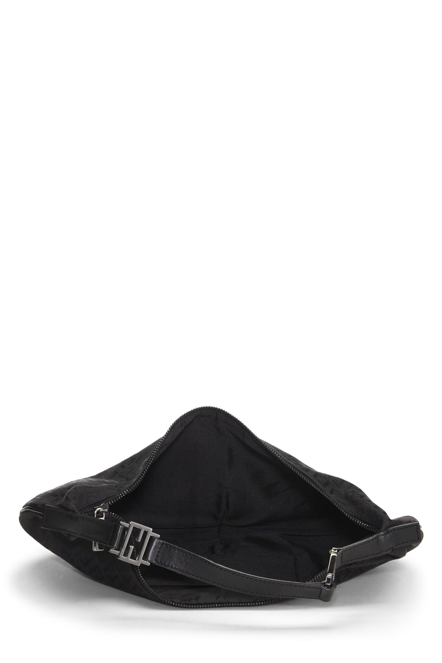 Fendi,  Black Zucchino Canvas Hobo Bag, Black