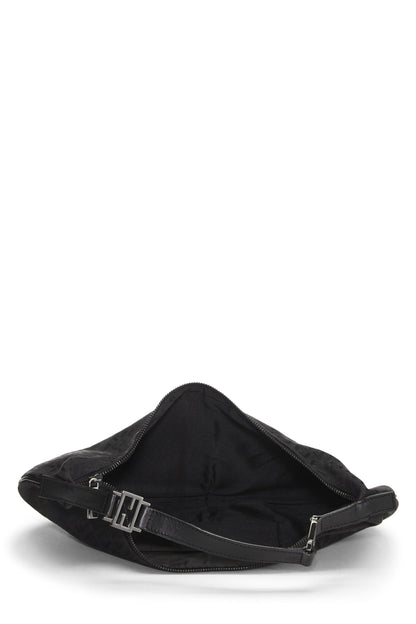 Fendi,  Black Zucchino Canvas Hobo Bag, Black