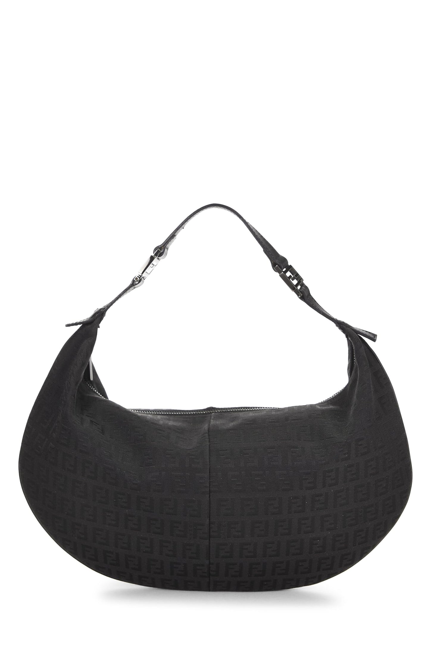 Fendi,  Black Zucchino Canvas Hobo Bag, Black