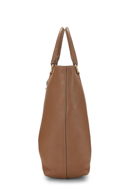 Prada,  Brown Vitello Daino Phenix Convertible Shopping Tote, Brown