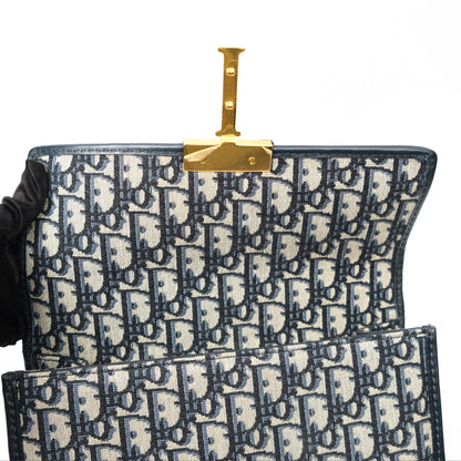 Christian Dior 30 Montaigne with Chain Blue Dior Oblique Jacquard