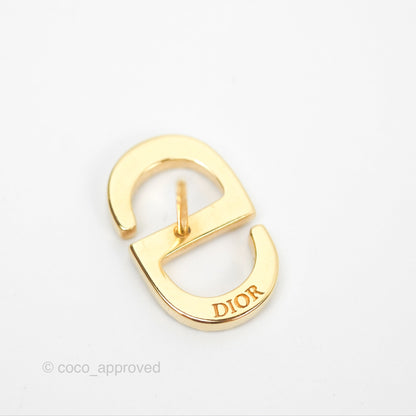 Christian Dior Crystal Pearl Drop Earrings Gold Tone