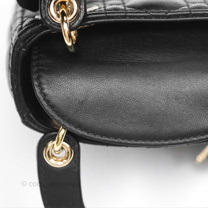 Christian Dior Micro Lady Dior Black Lambskin Gold Hardware
