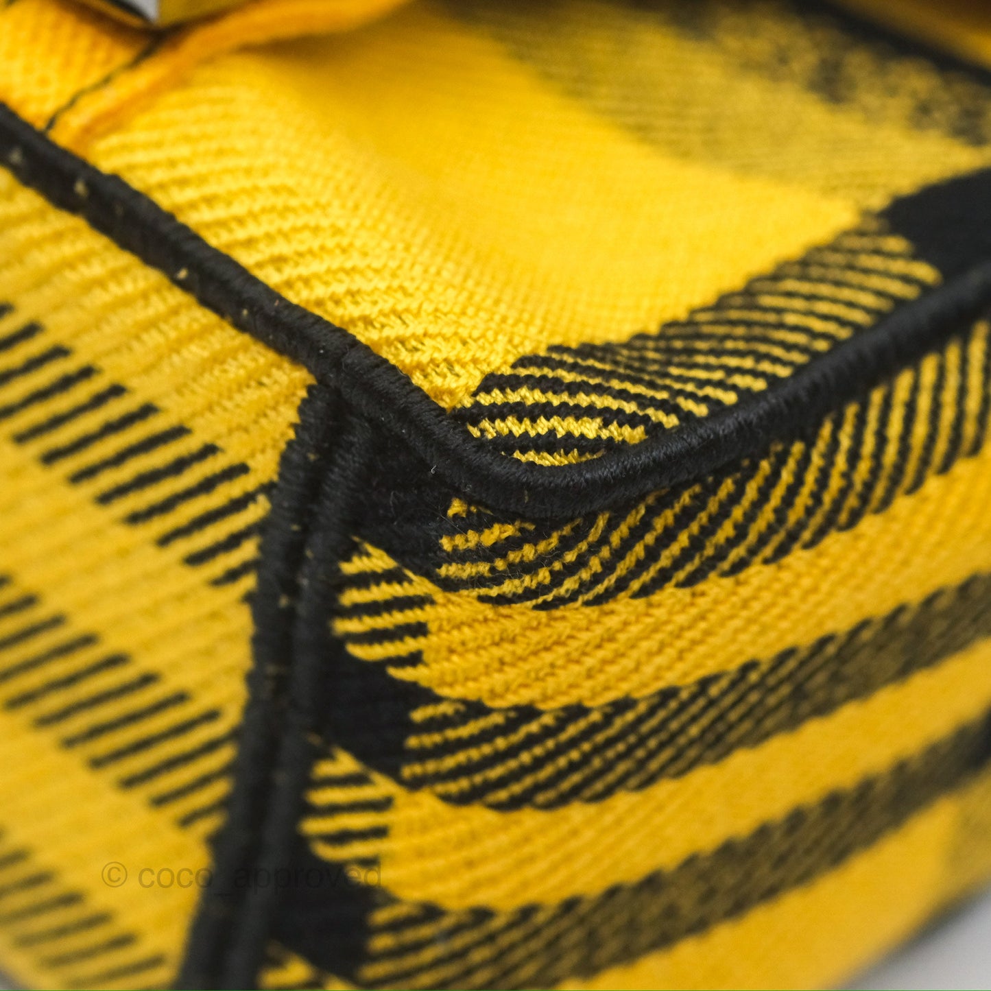 Christian Dior Small Diorcamp Bag Yellow Black Checkered Embroidery