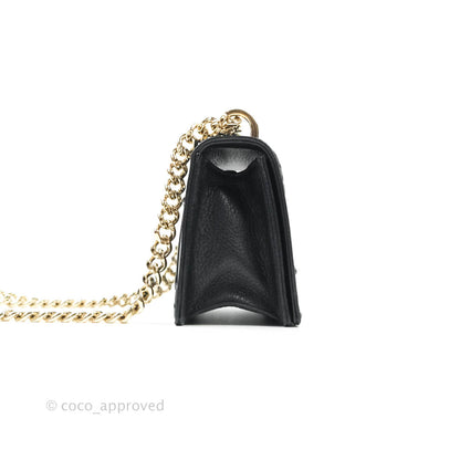 Christian Dior Small Diorama Calfskin Flap Bag Black Gold Hardware