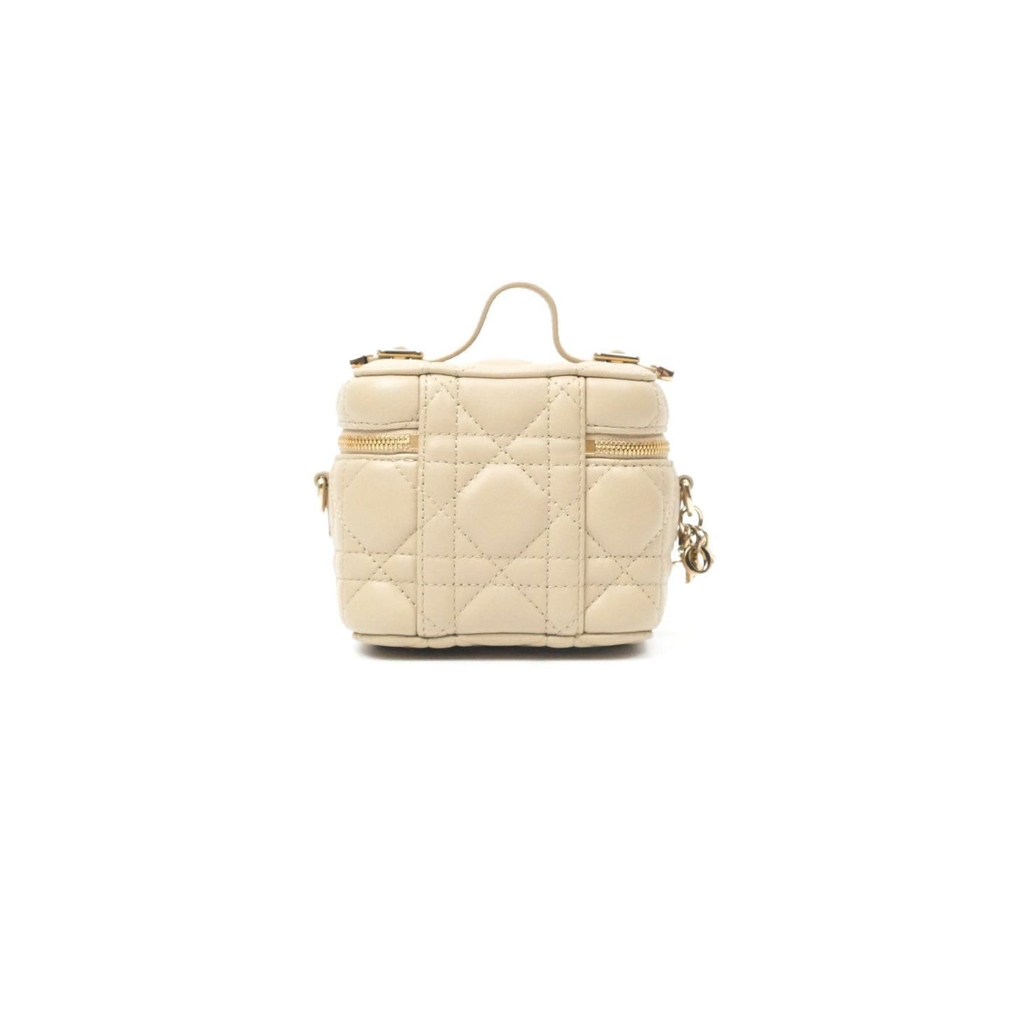 Christian Dior Micro Lady Dior Vanity Case Beige Cannage Lambskin