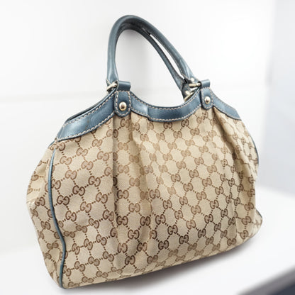 Gucci Skuldertaske Blå Læder