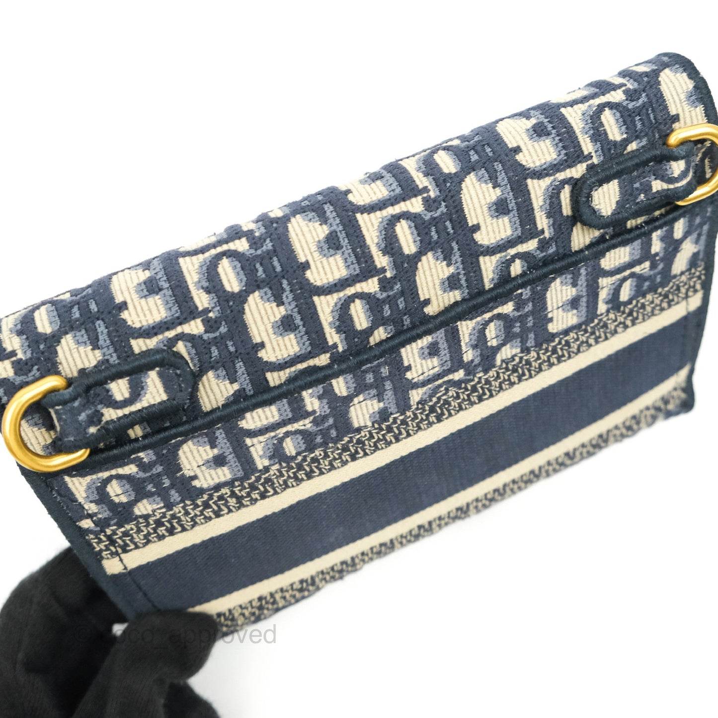 Christian Dior Navy Oblique Slim Saddle Pouch