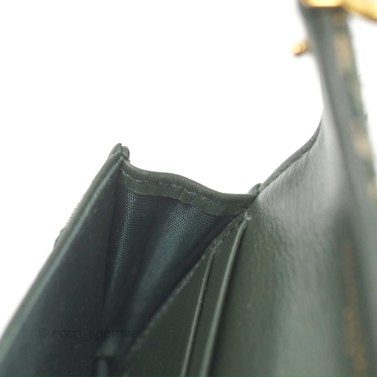 Christian Dior Saddle Flap Card Holder Green Dior Oblique Jacquard