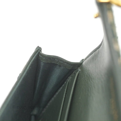 Christian Dior Saddle Flap Card Holder Green Dior Oblique Jacquard