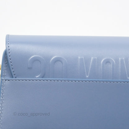 Christian Dior Medium Bobby Bag Blue Calfskin Gold Hardware