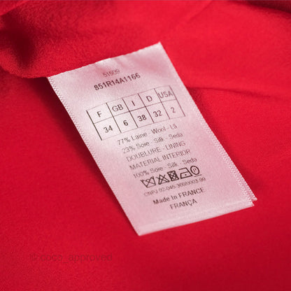 Christian Dior Red Wool Silk Dress Size 34