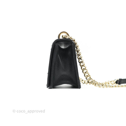 Christian Dior Small Diorama Calfskin Flap Bag Black Gold Hardware