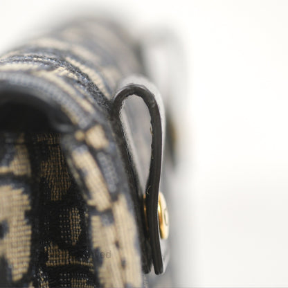 Christian Dior Blue Dior Oblique Jacquard Saddle Belt Pouch