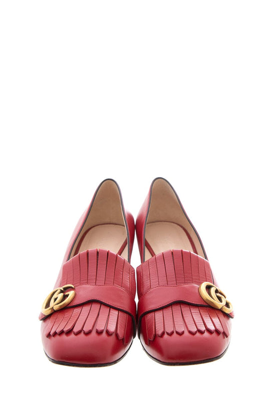 Gucci Red Leather Marmont Pumps SZ 41.5