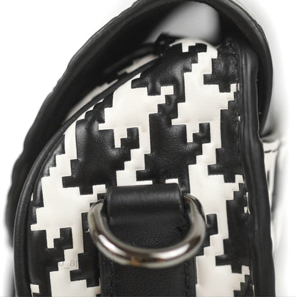 Christian Dior Bobby East-West Bag Black And White Houndstooth Embossed Calfskin