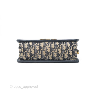 Christian Dior 30 Montaigne with Chain Blue Dior Oblique Jacquard