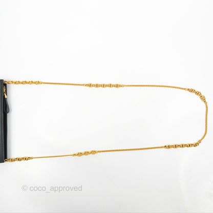 Dior Caro Zipped Pouch With Chain Black Cannage Calfskin