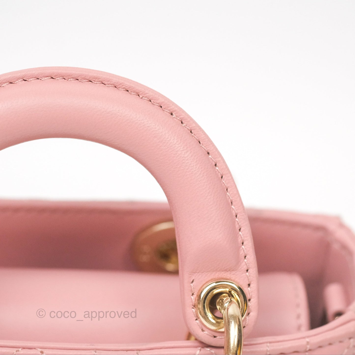 Christian Dior Lady D-Joy Micro Bag Antique Pink Lambskin Heart Quilted