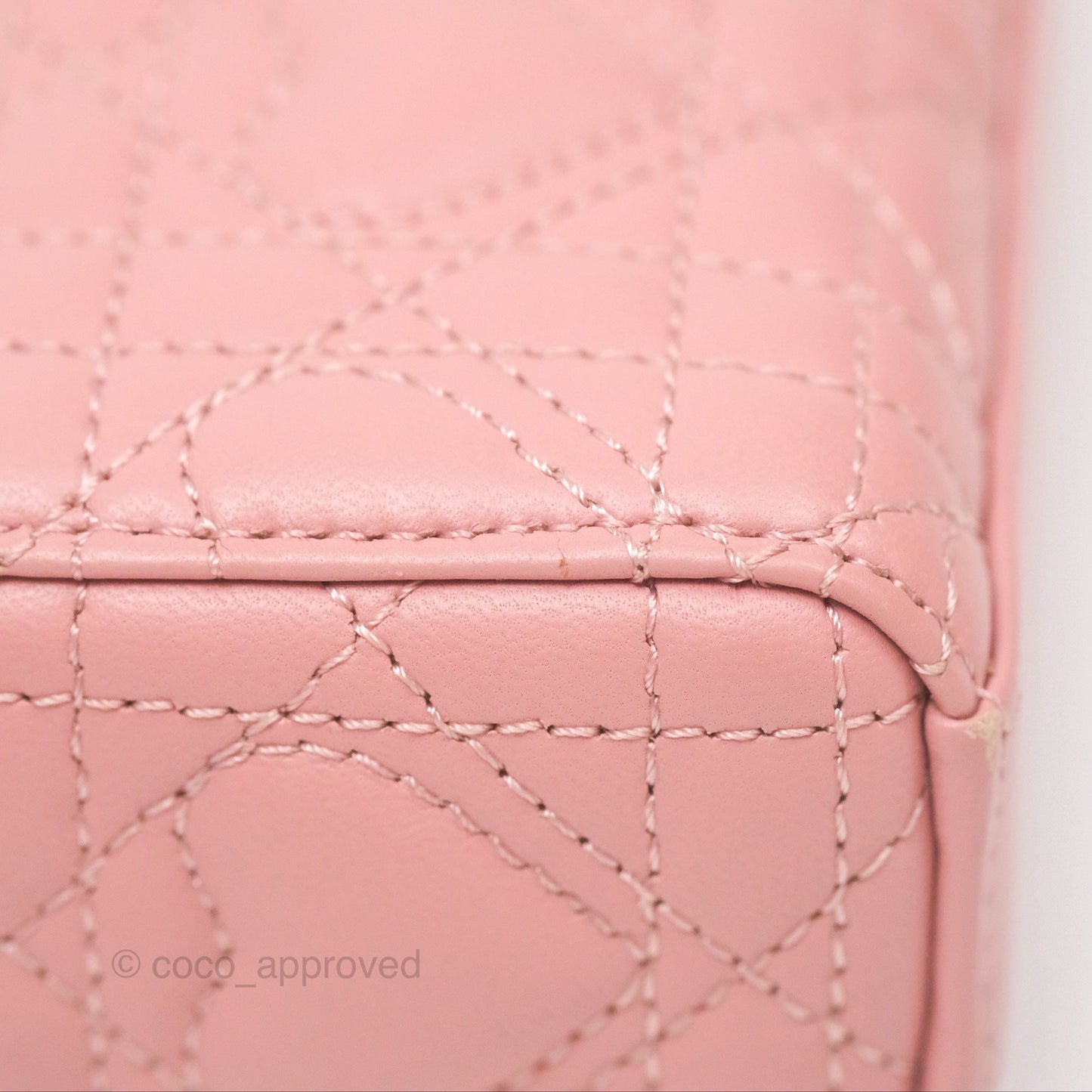 Christian Dior Lady D-Joy Micro Bag Antique Pink Lambskin Heart Quilted