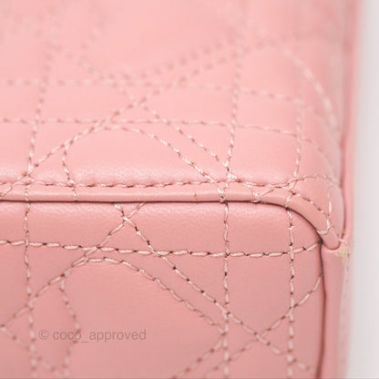 Christian Dior Lady D-Joy Micro Bag Antique Pink Lambskin Heart Quilted
