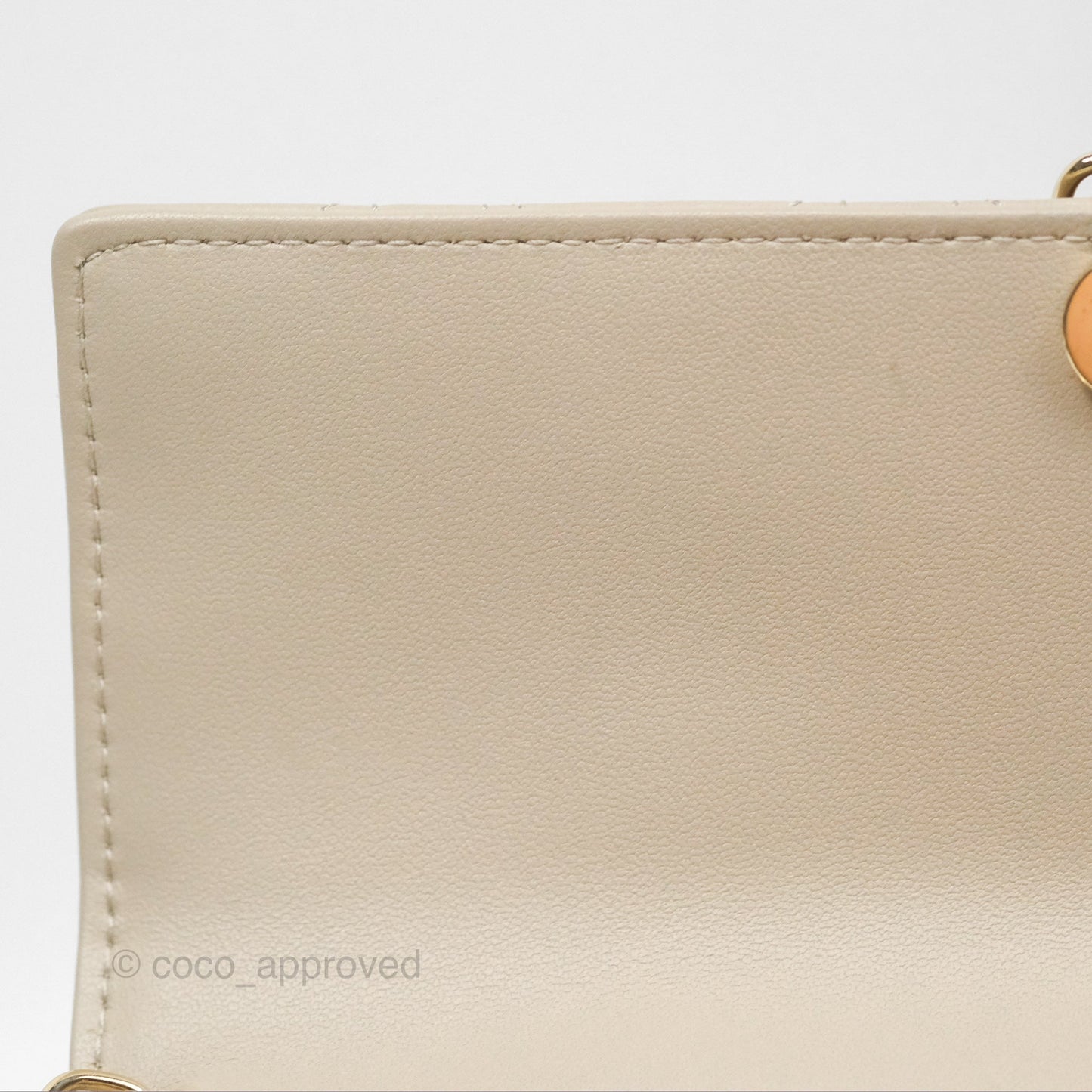 Christian Dior My Dior Daily Chain Pouch Sand-Colored Cannage Lambskin Gold Hardware