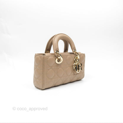 Dior Small Lady D-Joy Bag Beige Lambskin Cannage Gold Hardware