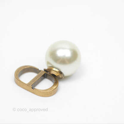 Christian Dior Tribales Pearl CD Earrings Gold Tone