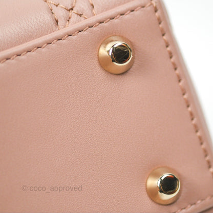 Christian Dior Mini Lady Dior Blush Cannage Lambskin Gold Hardware