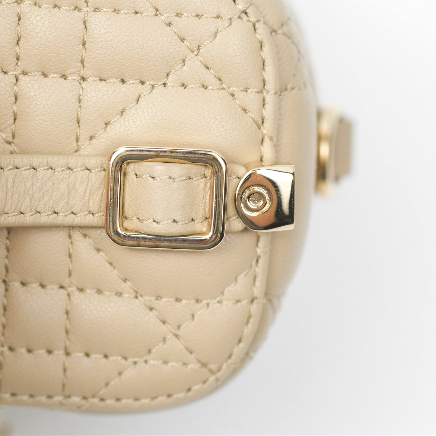 Christian Dior Micro Lady Dior Vanity Case Beige Cannage Lambskin