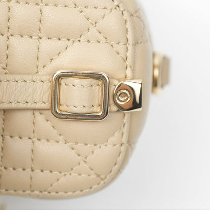 Christian Dior Micro Lady Dior Vanity Case Beige Cannage Lambskin