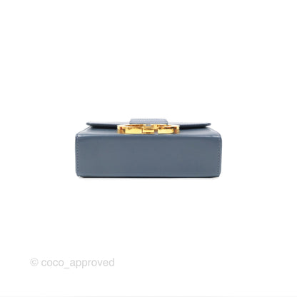 Christian Dior 30 Montaigne Box Bag Blue Calfskin