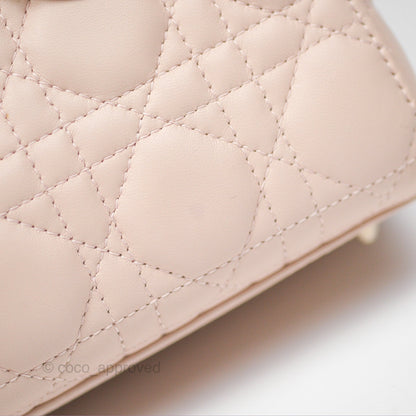 Christian Dior My ABCDior Lady Dior Pale Pink Cannage Lambskin Gold Hardware