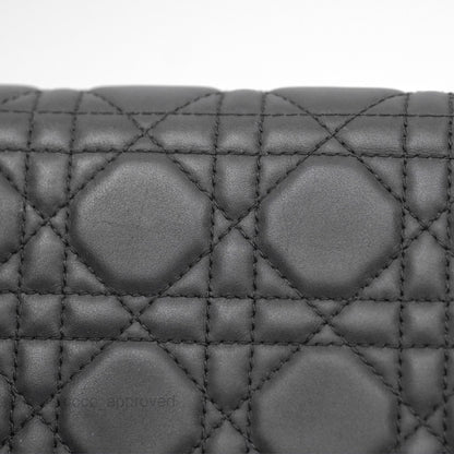Christian Dior Lady Dior Small Clutch with Chain Lambskin So Black