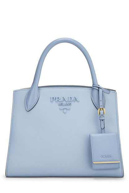 Prada,  Blue Saffiano Leather Monochrome Bag Small, Blue