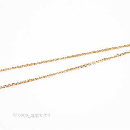 Christian Dior Petit CD Double Necklace Crystals Gold Tone