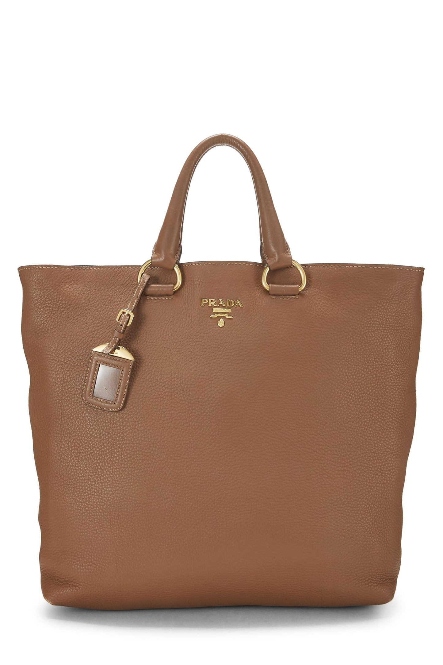 Prada,  Brown Vitello Daino Phenix Convertible Shopping Tote, Brown