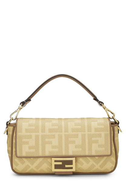 Fendi,  Yellow Canvas Convertible Baguette Medium, Yellow