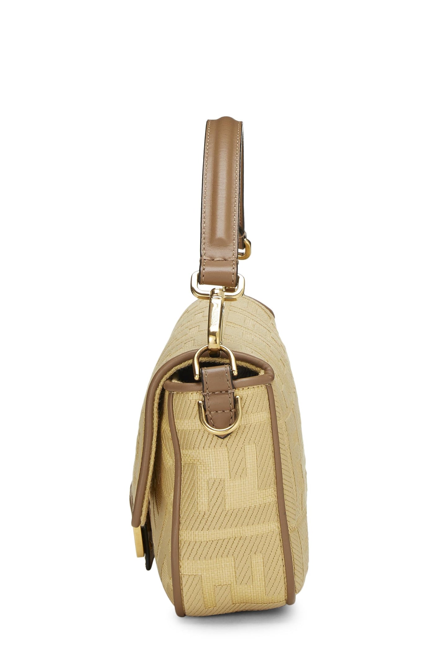 Fendi,  Yellow Canvas Convertible Baguette Medium, Yellow