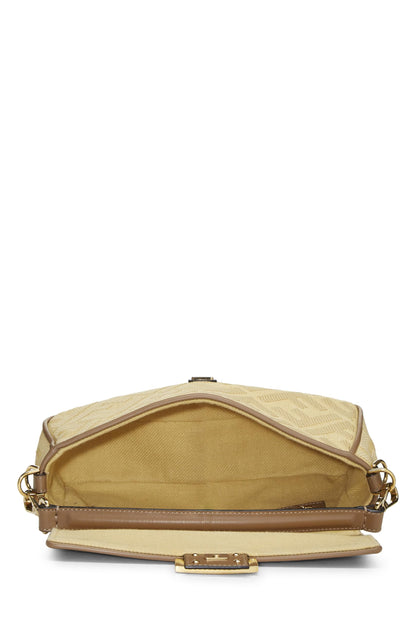 Fendi,  Yellow Canvas Convertible Baguette Medium, Yellow