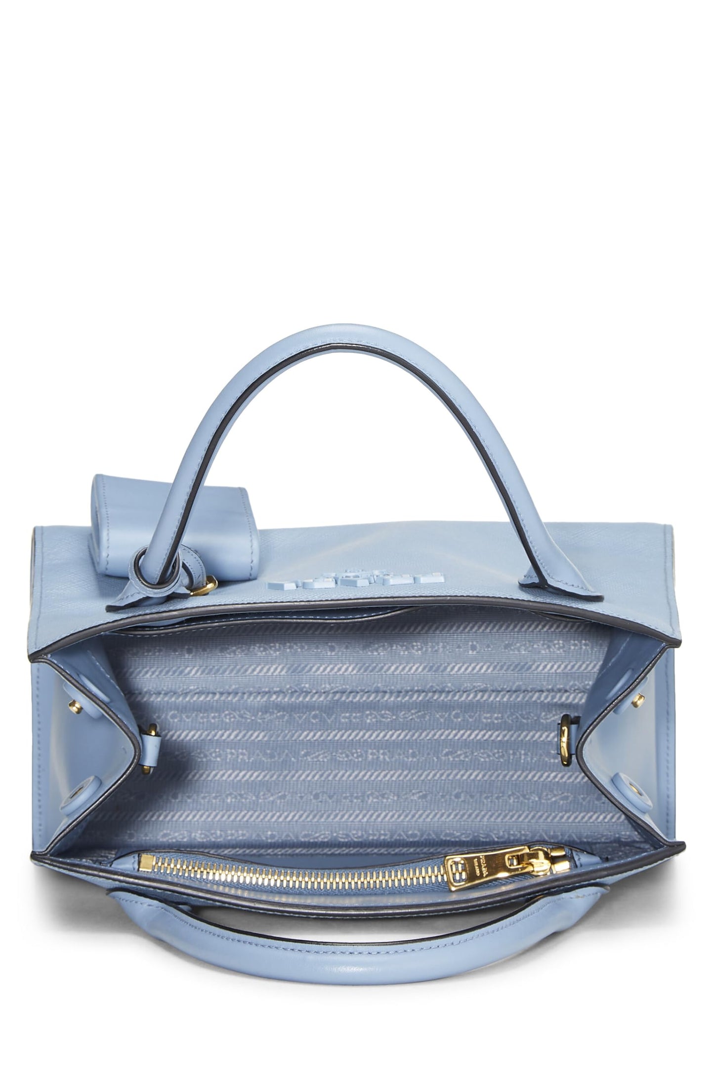 Prada,  Blue Saffiano Leather Monochrome Bag Small, Blue