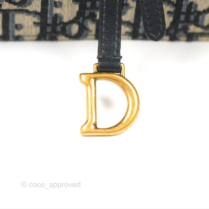 Christian Dior Saddle Chain Pouch Navy Oblique Jacquard